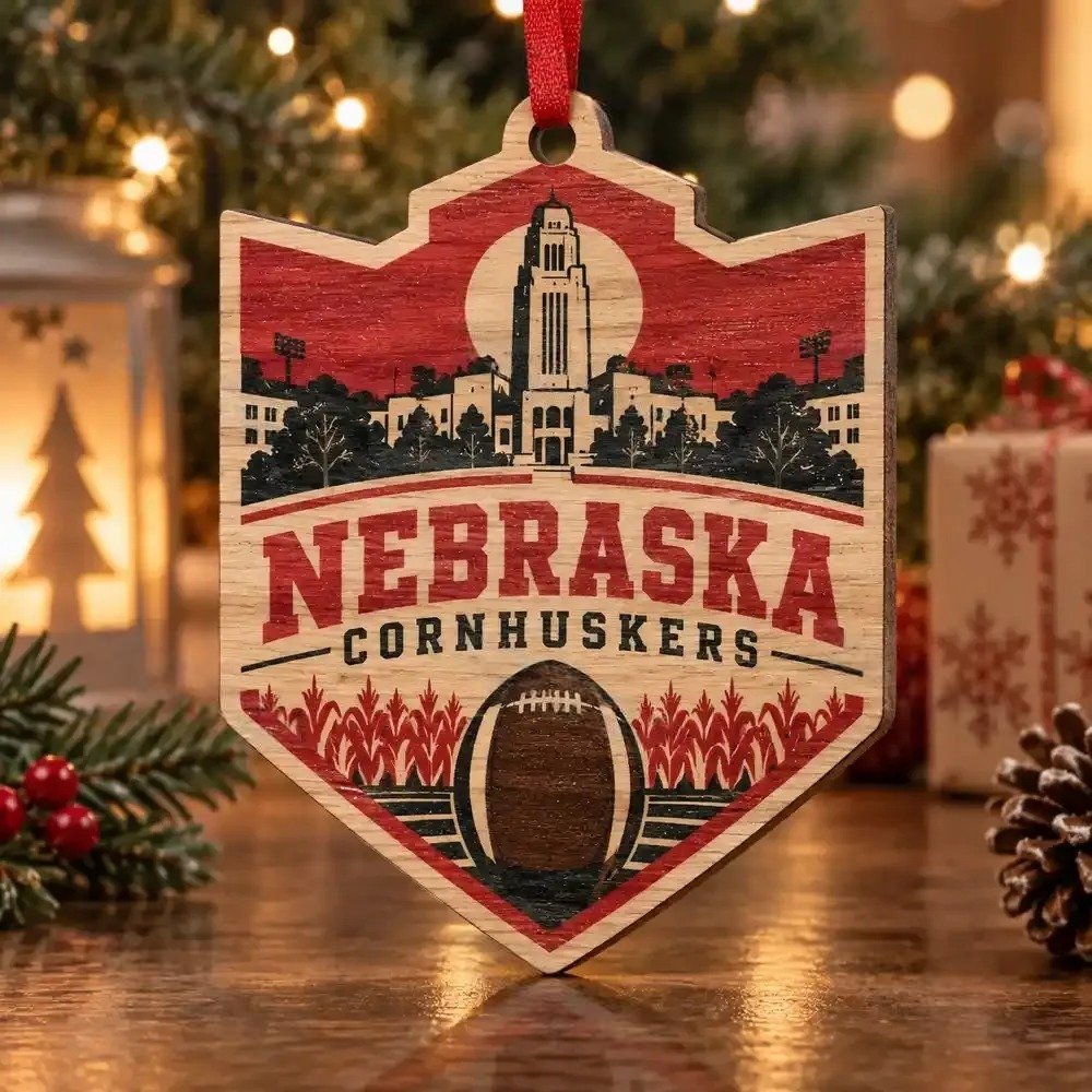 Nebraska Cornhuskers Christmas Ornament Holiday Hanging Tree Decor Football Fans Gift