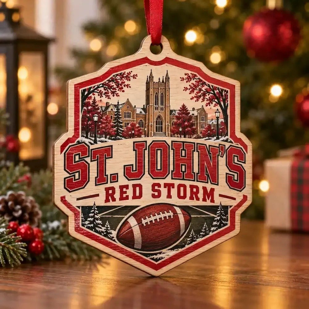 St John���s Red Storm Christmas Ornament Holiday Tree Decor Gift For Sports