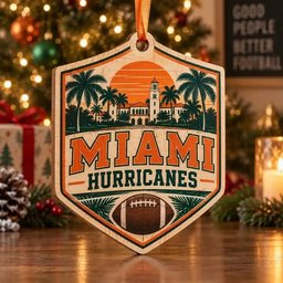 Miami Hurricanes Christmas Ornament Holiday Tree Decoration Fan Gift