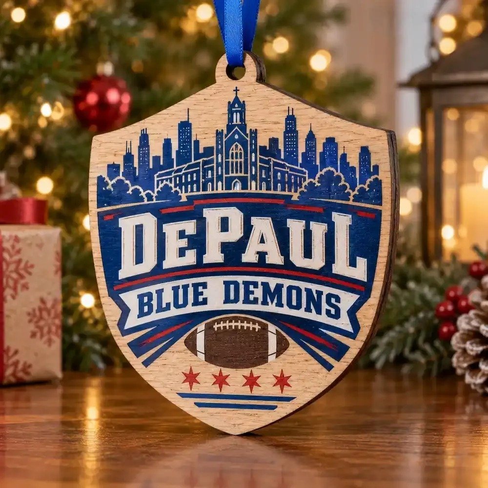 DePaul Blue Demons Christmas Ornament Holiday Tree Decor Football Fans Gift
