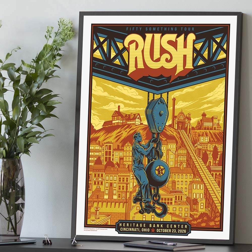 Rush Fifty Something Tour 2026 Cincinnati OH Event Poster Rush Merch ...
