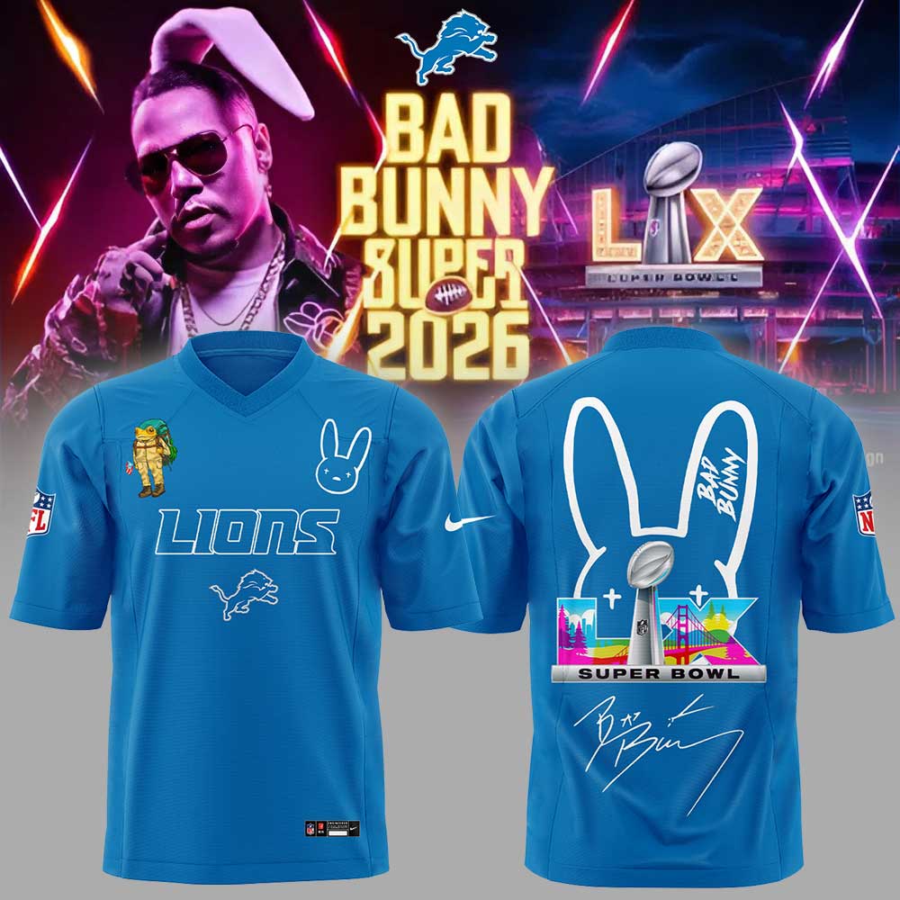 Detroit Lions Merch x Bad Bunny Super Bowl LX 2026 Jersey Football Fans ...