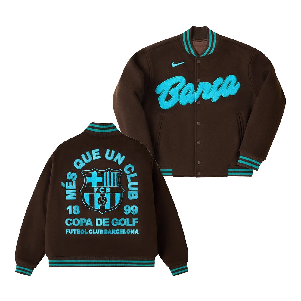 FC Barcelona x Golf Wang Merch Fcb Letterman Jacket FC Barcelona ...