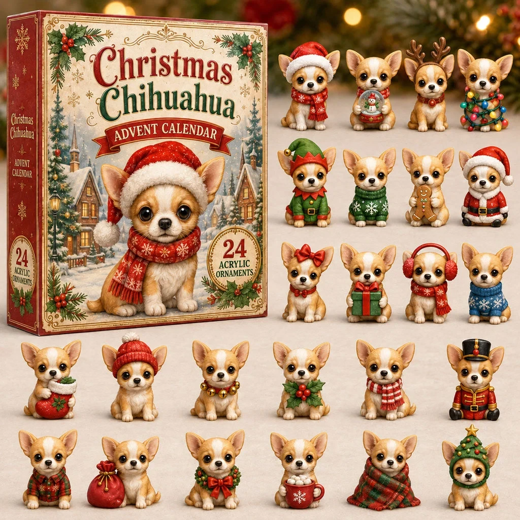 Christmas Chihuahua Advent Calendar 2026 Xmas Decor Gifts For Chihuahua Lovers