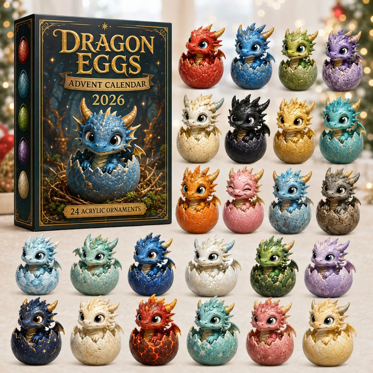 Dragon Eggs Advent Calendar 2026 24 Day Of Dragons Blindbox Gifts For Fantasy Lovers