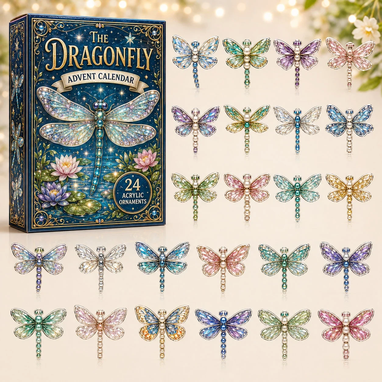 Celestial Dragonfly Advent Calendar 2026 Advent Ornament Calendar Gifts For Dragonfly Lovers