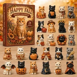 Happy Fall Advent Calendar 2026 Thanksgiving Countdown Fall Gifts For Cat Lovers
