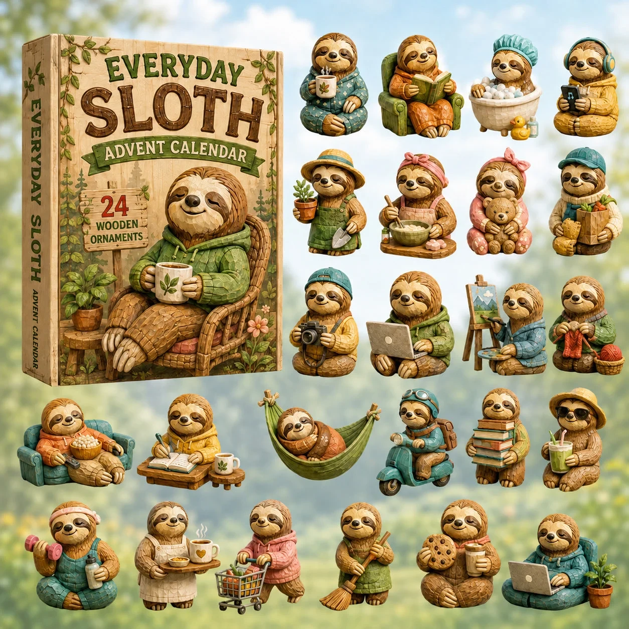 Everyday Sloth Advent Calendar 2026 Advent Calendar Decoration Presents For Sloth Lovers