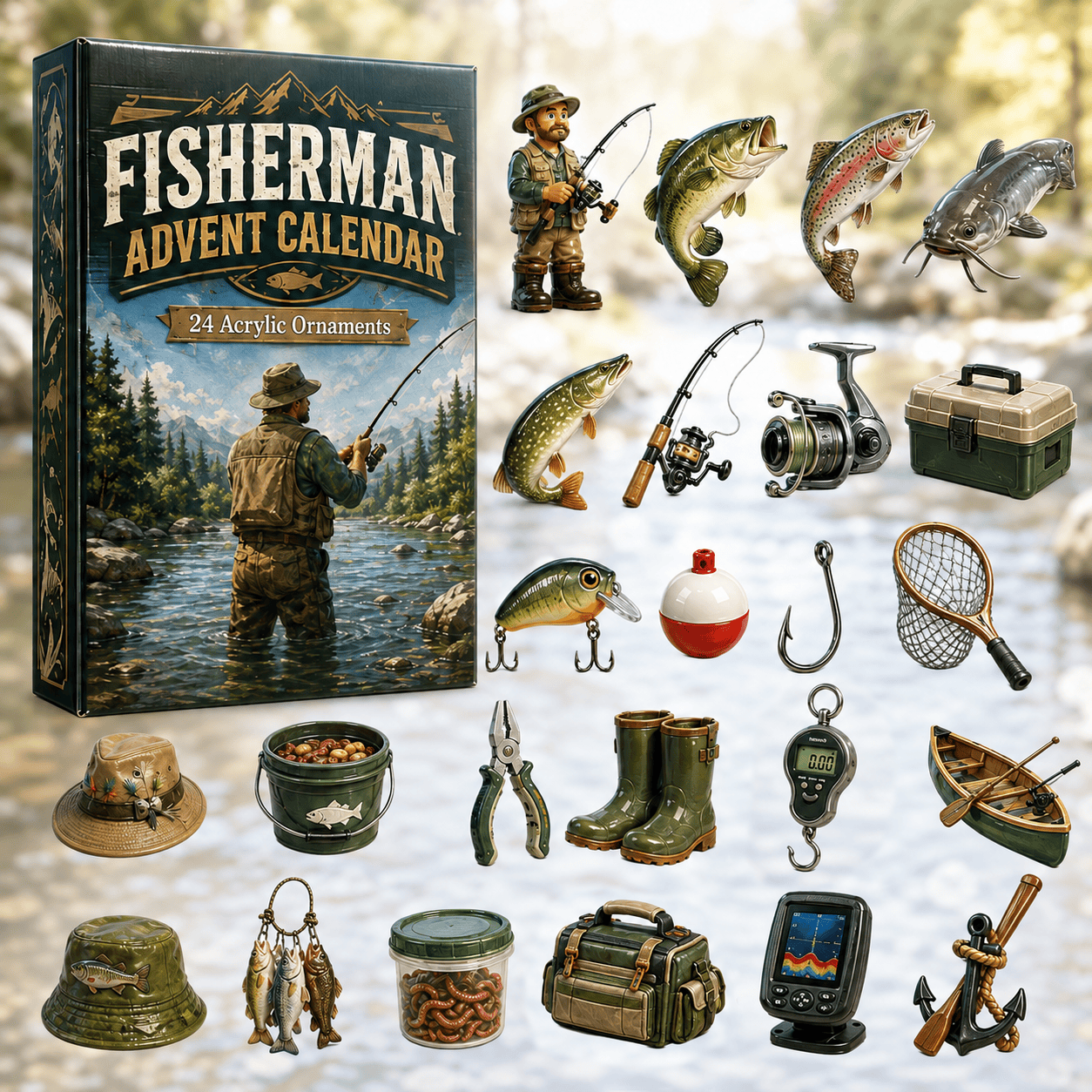 Fisherman Advent Calendar 2026 Advent Calendar Decoration Presents For Fishing Lovers
