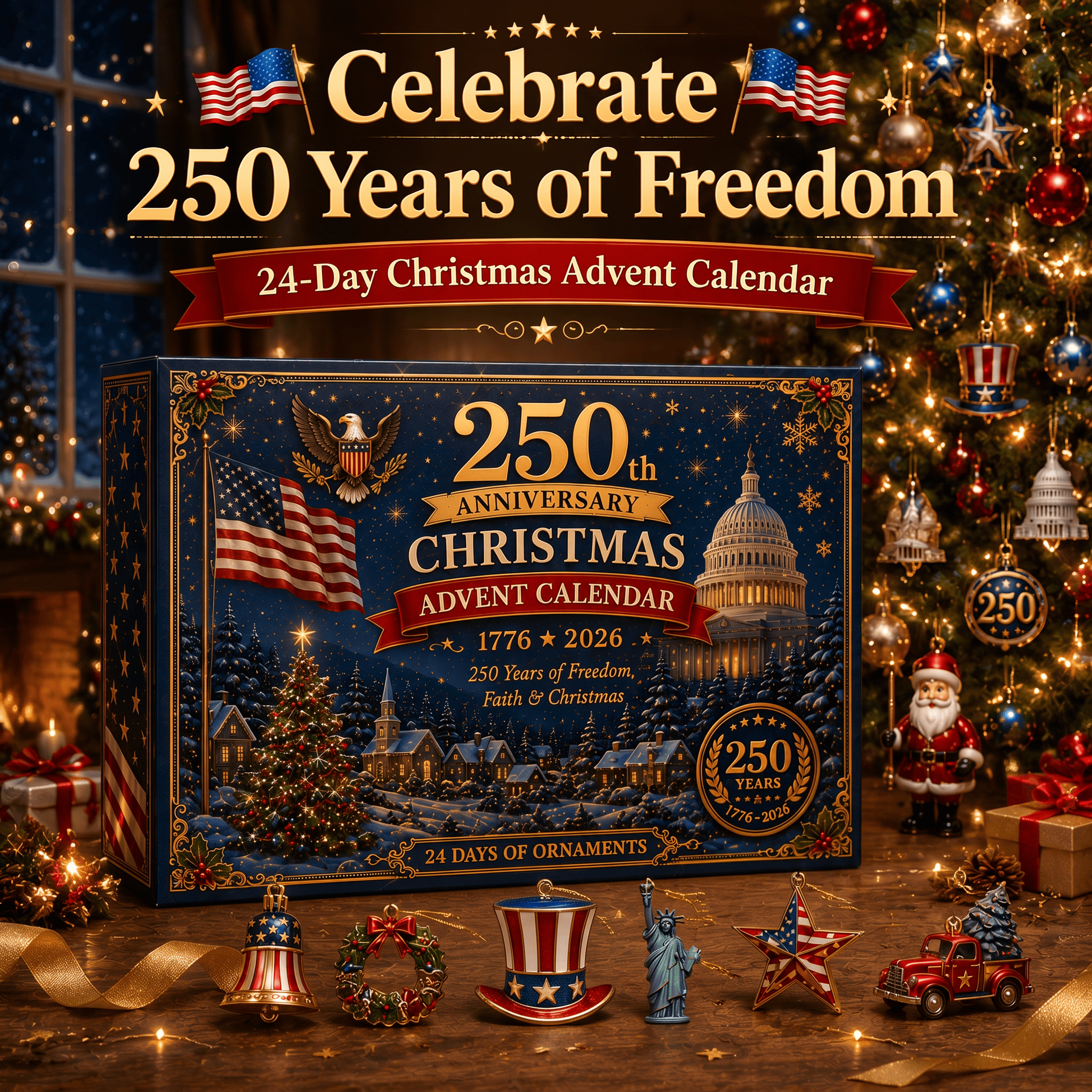 USA 250 Years Of Kingdom Christmas Advent Calendar Christmas Countdown Decor Gifts For Patriots