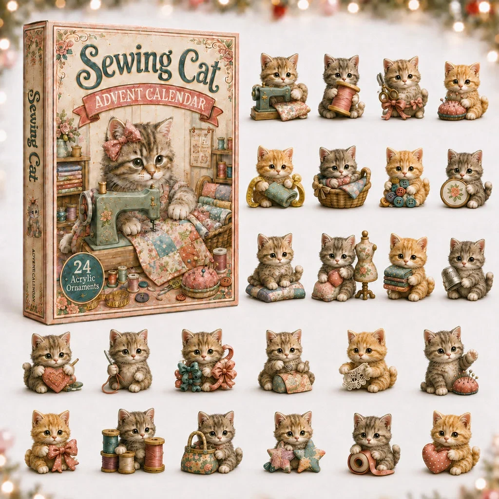Sewing Cat Advent Calendar 2026 24 Day Of Cat Blindbox Gift Idea For Pet Lovers