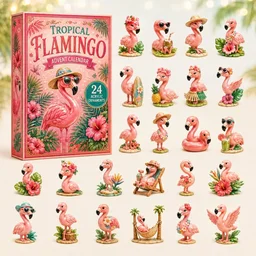 Tropical Flamingo Advent Calendar Summer Home Decor Funny Gifts For Flamingo Lovers