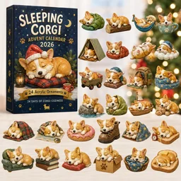 Sleeping Corgi Christmas Advent Calendar 2026 Xmas Countdown Cute Gifts For Corgi Lovers