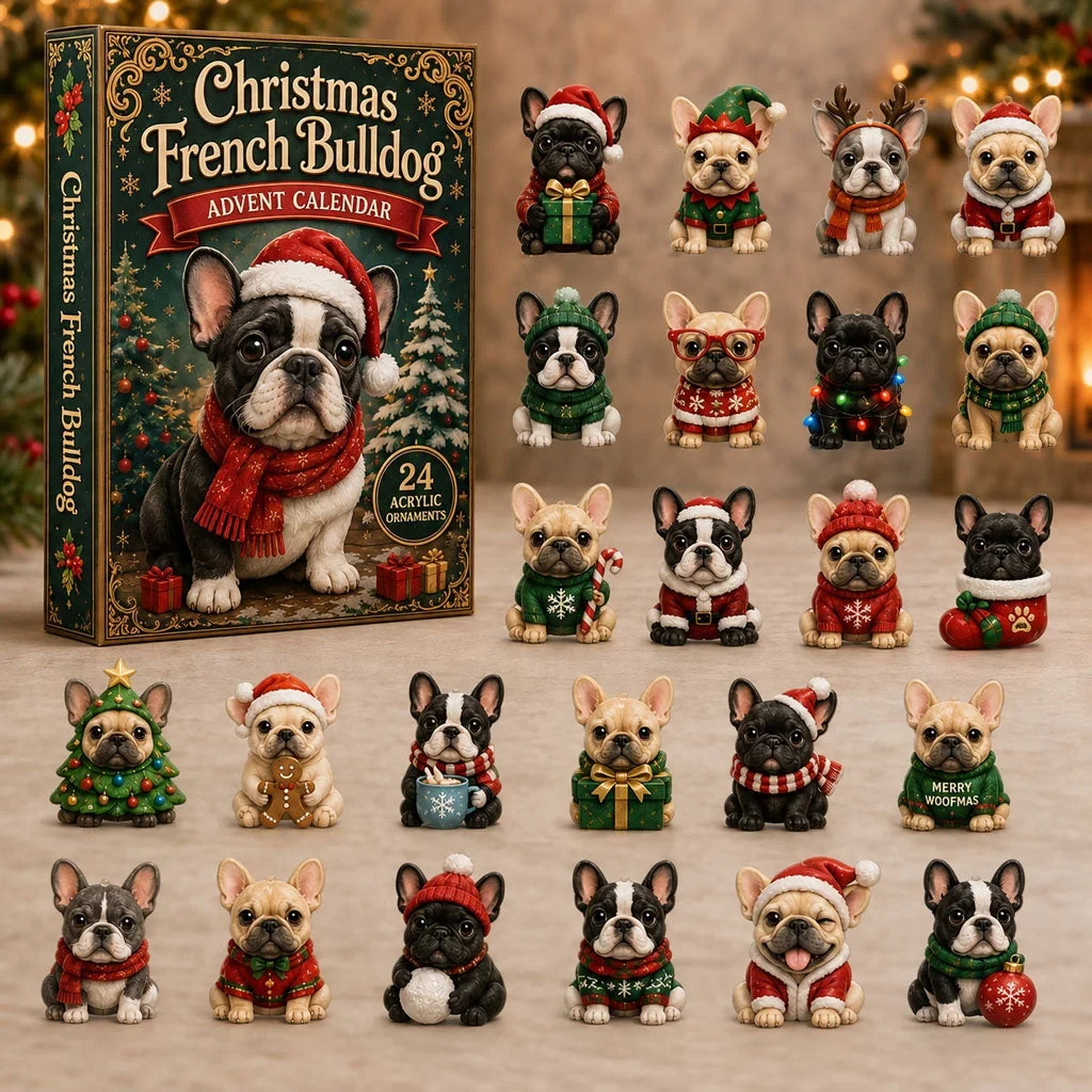 Christmas French Bulldog Advent Calendar Christmas Advent Calendar Xmas French Bulldog Gifts