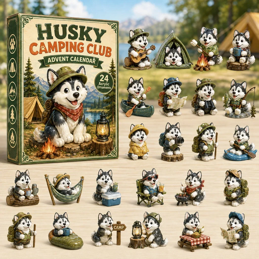 Husky Camping Club Advent Calendar 2026 Camping Advent Calendar Unique For Husky Lovers