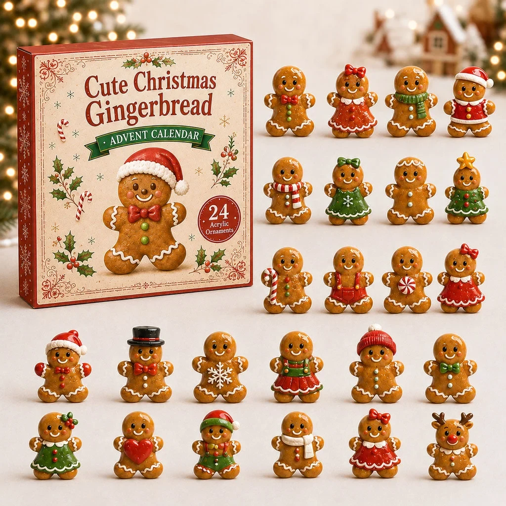 Cute Gingerbread Advent Calendar 2026 Xmas Calendar Countdown Special Xmas Gift For Parents