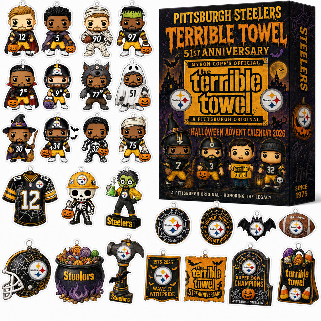 Pittsburgh Steelers Terrible Towel 51th Anniversary Halloween Advent Calendar 2026 for Football Fans
