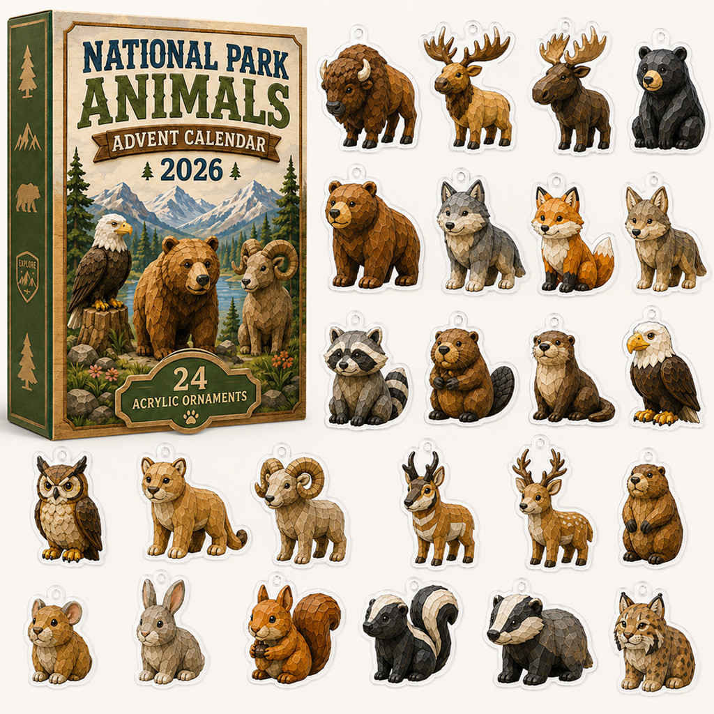 National Park Animals Christmas Advent Calendar 2026 for Wildlife and Nature Lovers