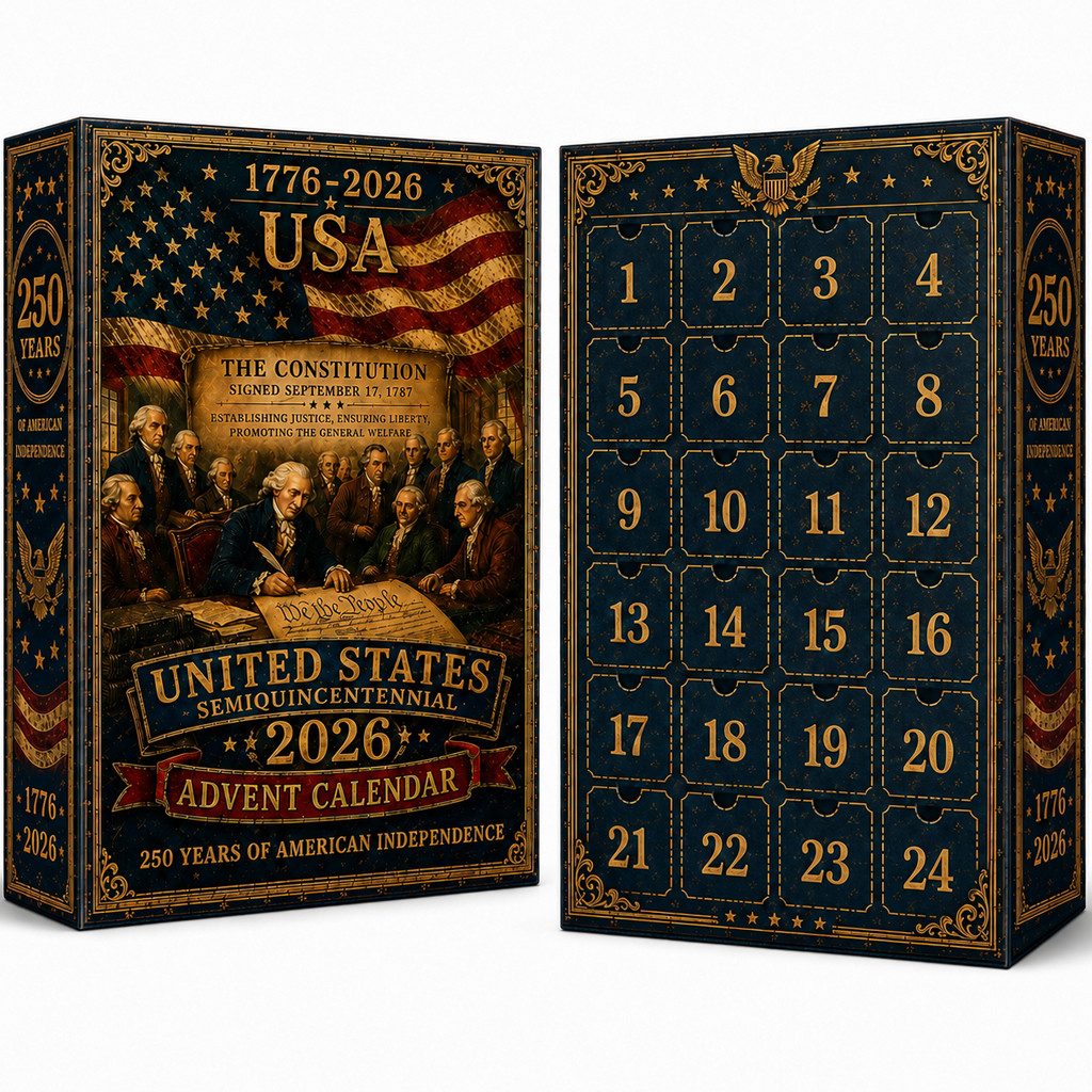 United States Semiquincentennial 2026 250 Years of American Independence Advent Calendar for Patriotic Fans