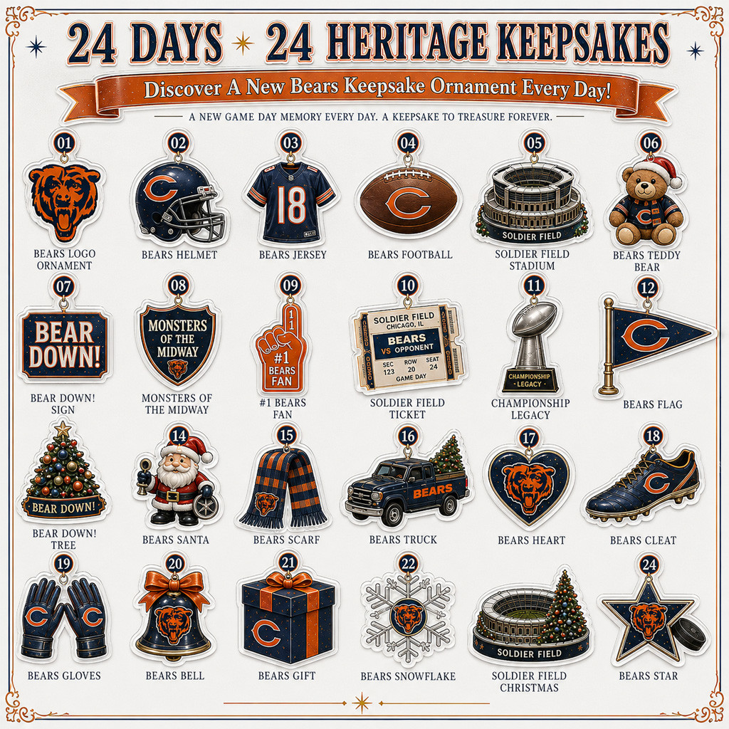 Chicago Bears Bear Down Football Christmas Advent Calendar 2026 for Football Fans