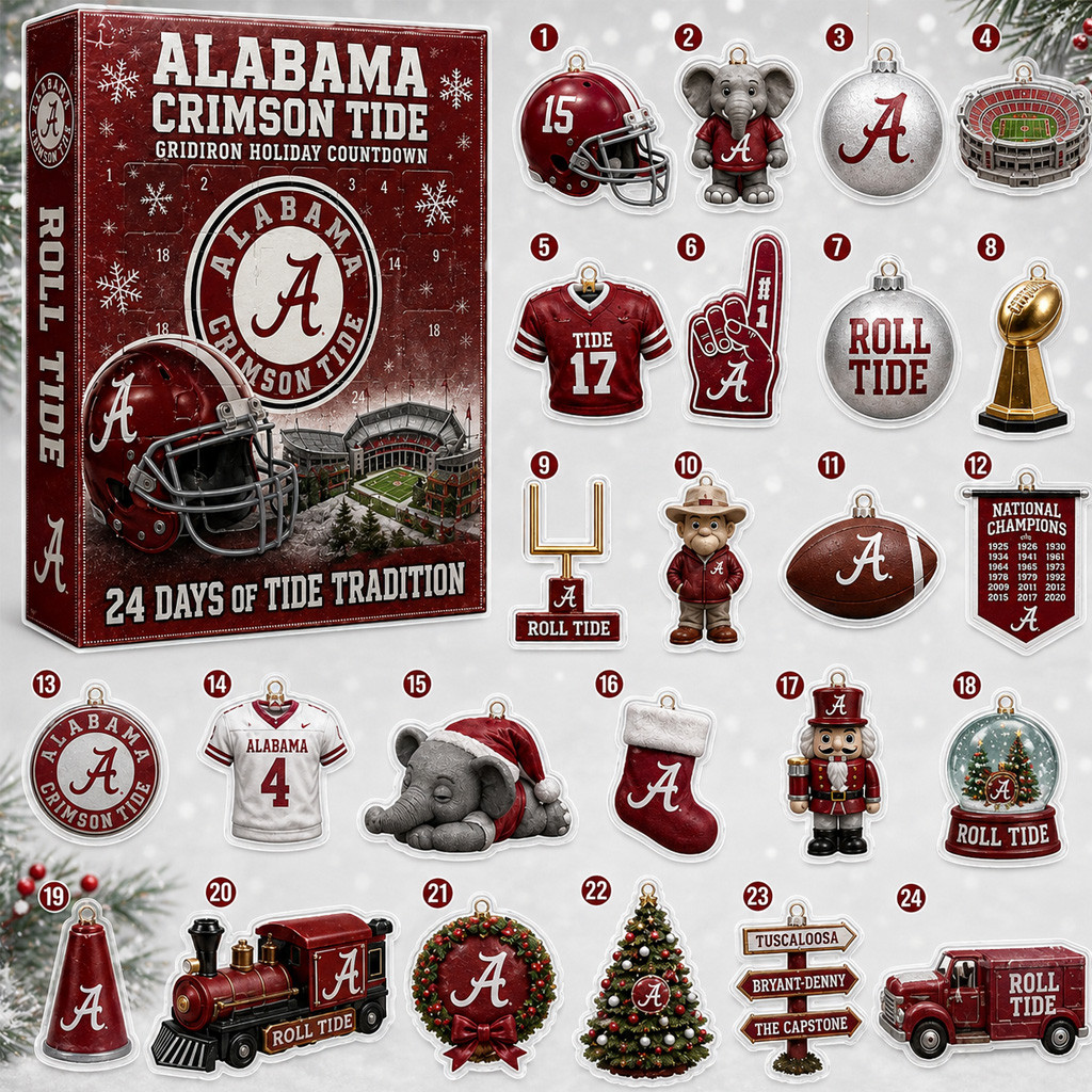 Alabama Crimson Tide NCAA Gridiron Holiday Advent Calendar 2026 for College Football Fans
