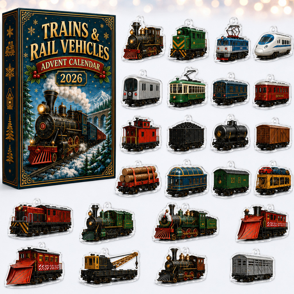 Trains &amp; Rail Vehicles Advent Calendar 2026 for Train and Railway Fans