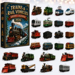 Trains &amp; Rail Vehicles Advent Calendar 2026 for Train and Railway Fans