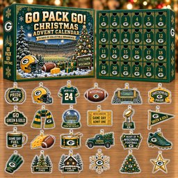 Green Bay Packers Go Pack Go Christmas Advent Calendar 2026 For Football Fans