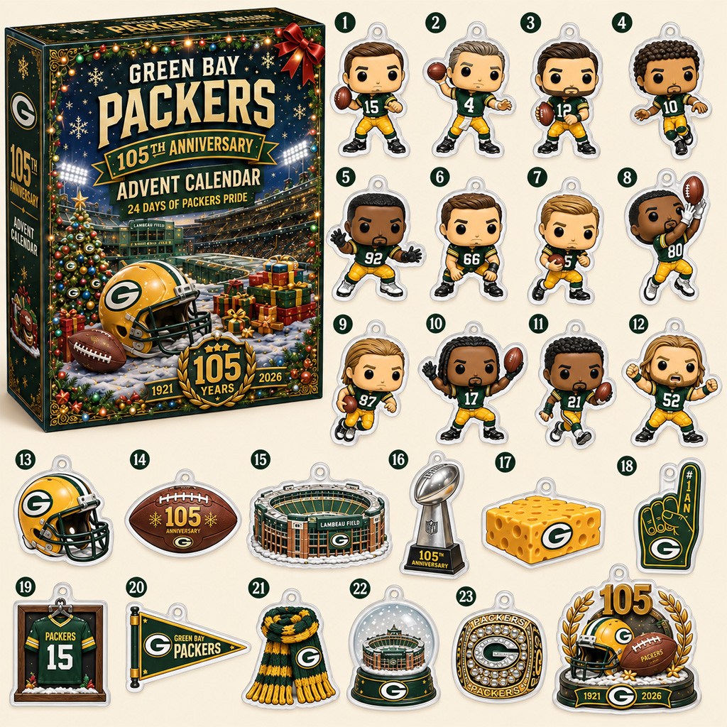 Green Bay Packers 105th Anniversary Christmas 2026 Advent Calendar For Football Fans