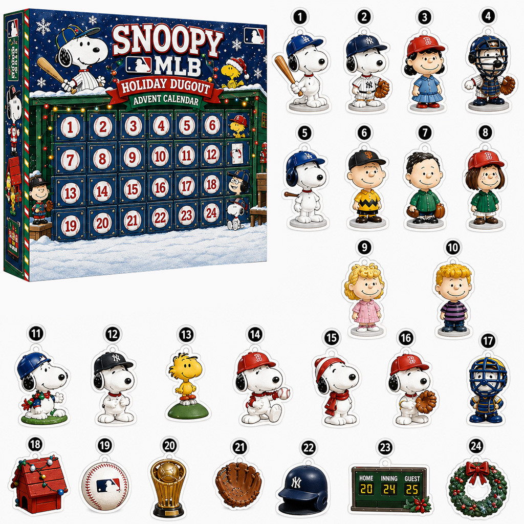Snoopy Peanuts Baseball Christmas Advent Calendar 2026 for Baseball and Peanuts Fans