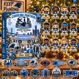 Custom Name Carolina Panthers 31th Anniversary Calendar For Football Fans