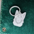 Trendy Gold Plated German Shepherd Dog Keychain for Women Men Jewelry Pet Lucky Charms Kids Gifts -Necklace