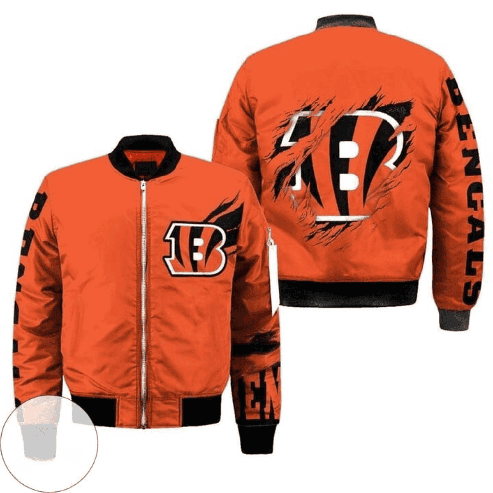 NFL Cincinnati Bengals Scratch Pattern Unisex Bomber Jacket - Juliababier