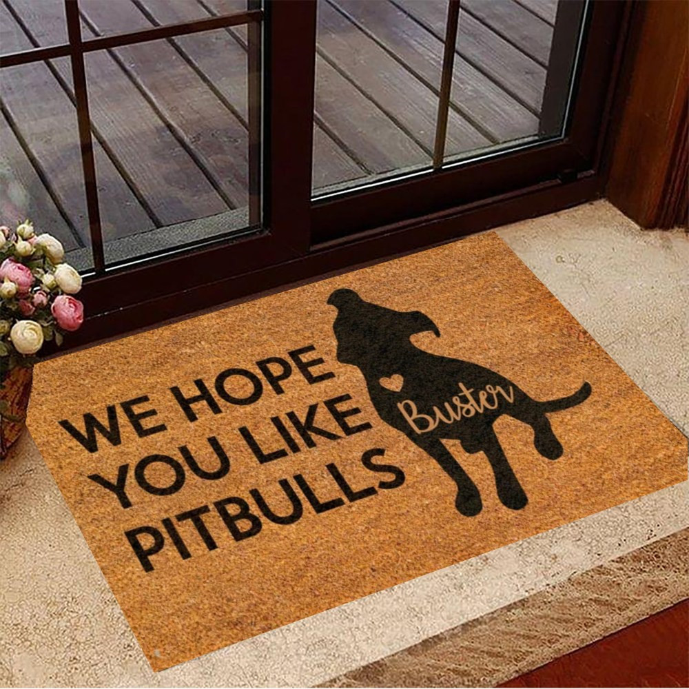 Pitbull-Willkommensflagge Für Garten Oder Tür – „Welcome We Hope You Like Pitbulls“