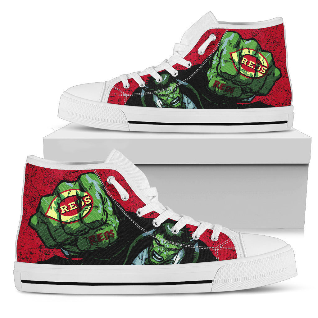 MLB Cincinnati Reds Hulk Punch High Top Shoes For Men Women Gift For ...