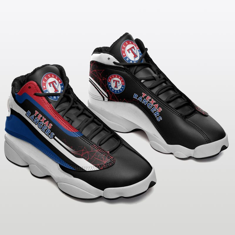 Texas Rangers Pattern Material Texas Rangers Pattern Limited Edition Men's and Women's AJ13 Sneakers ...