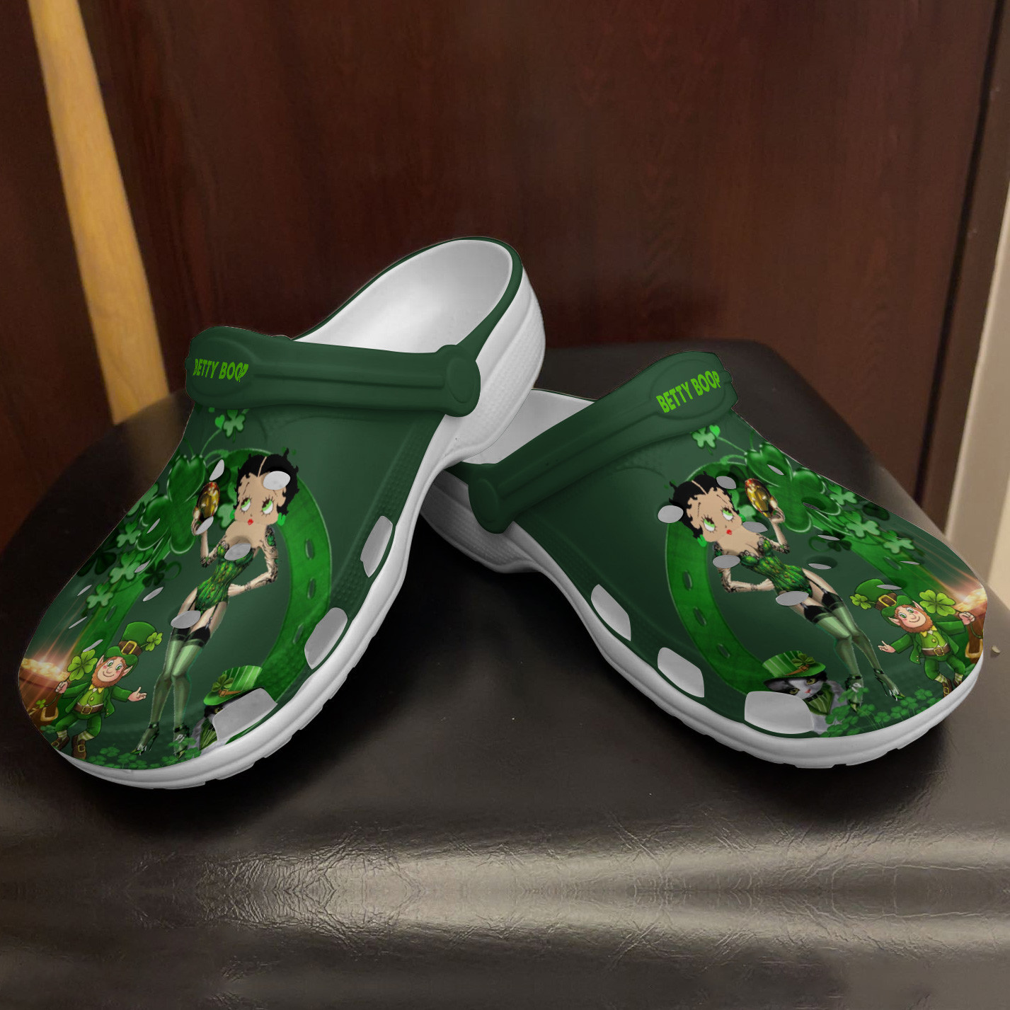 Beautiful Betty Boop And Saint Patrick's day Clogs, Comfy Footwear ...