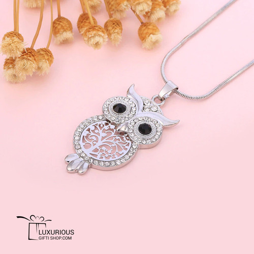 Owl Pendants Necklaces For Women Gold Sliver Color Chain Chokers Necklace