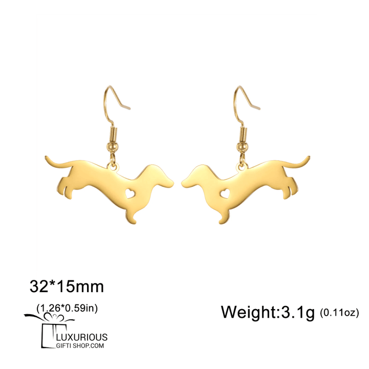 Unift Tiny Dachshund Dog Earrings for Women Stainless Steel