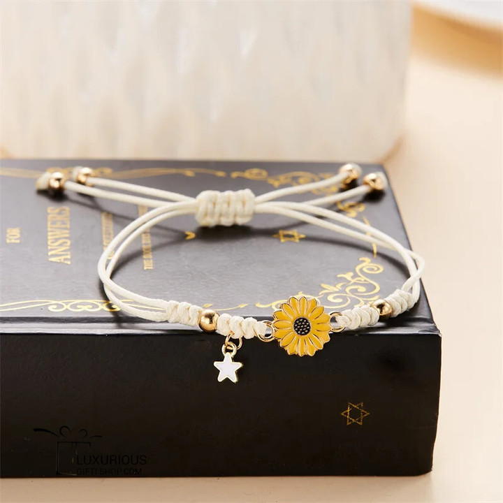Korean Cute Sunflower Bracelets For Women Girls Daisy Flower C