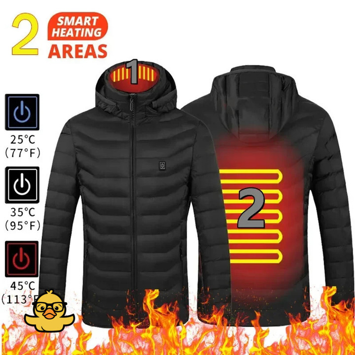 21/2 Areas Heated Jacket Women's Warm Vest USB Men's Heating Jacket Heated Vests Coat Hunting Hiking Camping Autumn Winter Male