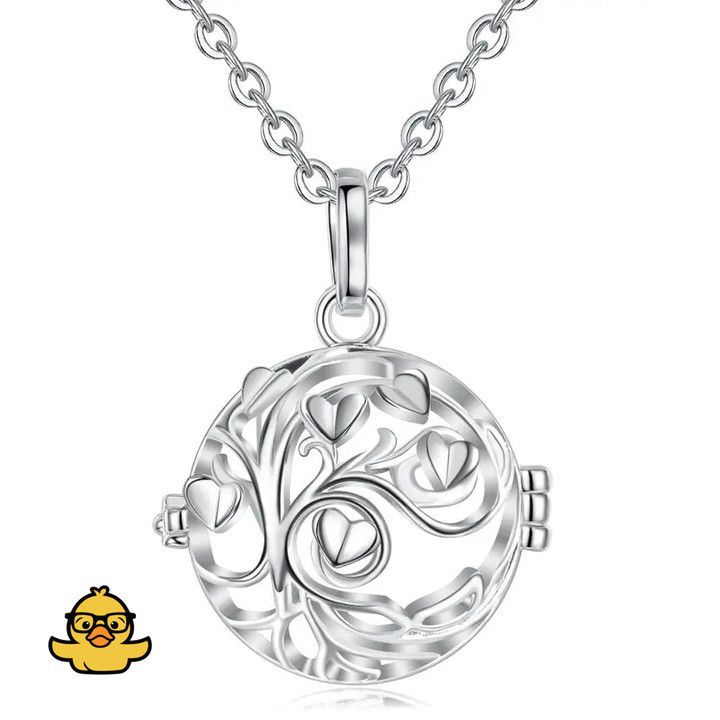 Eudora Pregnancy Bola Harmony Ball Pendant Tree of Life Cage Fit Chime Bell Ball Necklace for Pregnant Mom and Gift for Mom