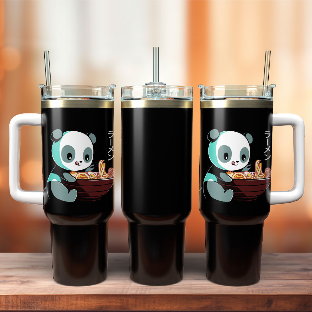 Panda Art Custom Stanley Quencher 40oz Stainless Steel Tumbler With ...