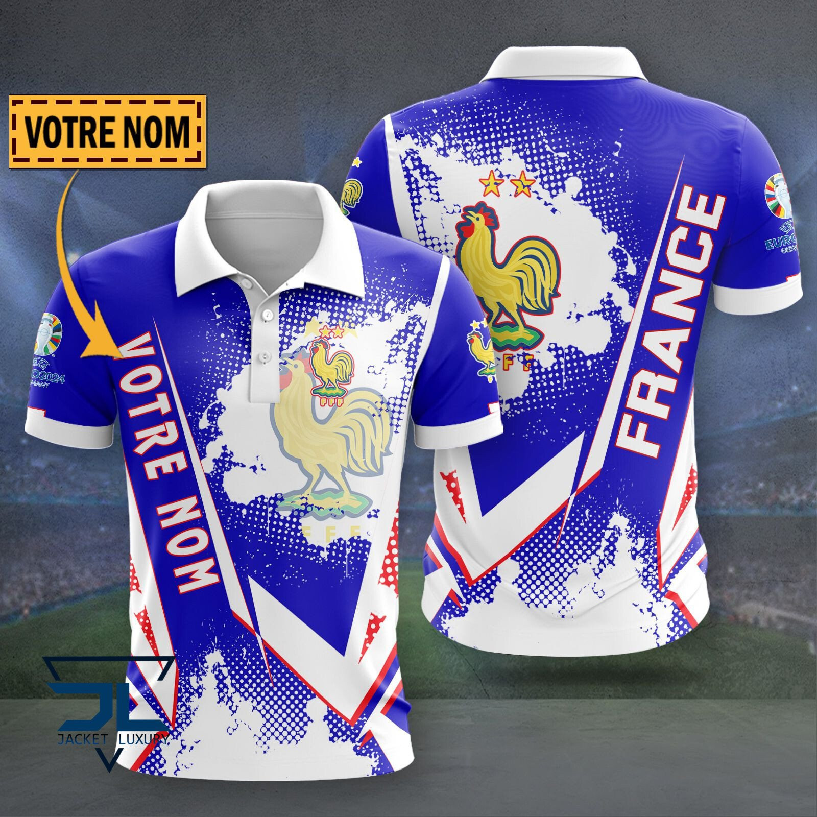 Custom Name France Team Logo Color National Football Team UEFA Logo ...
