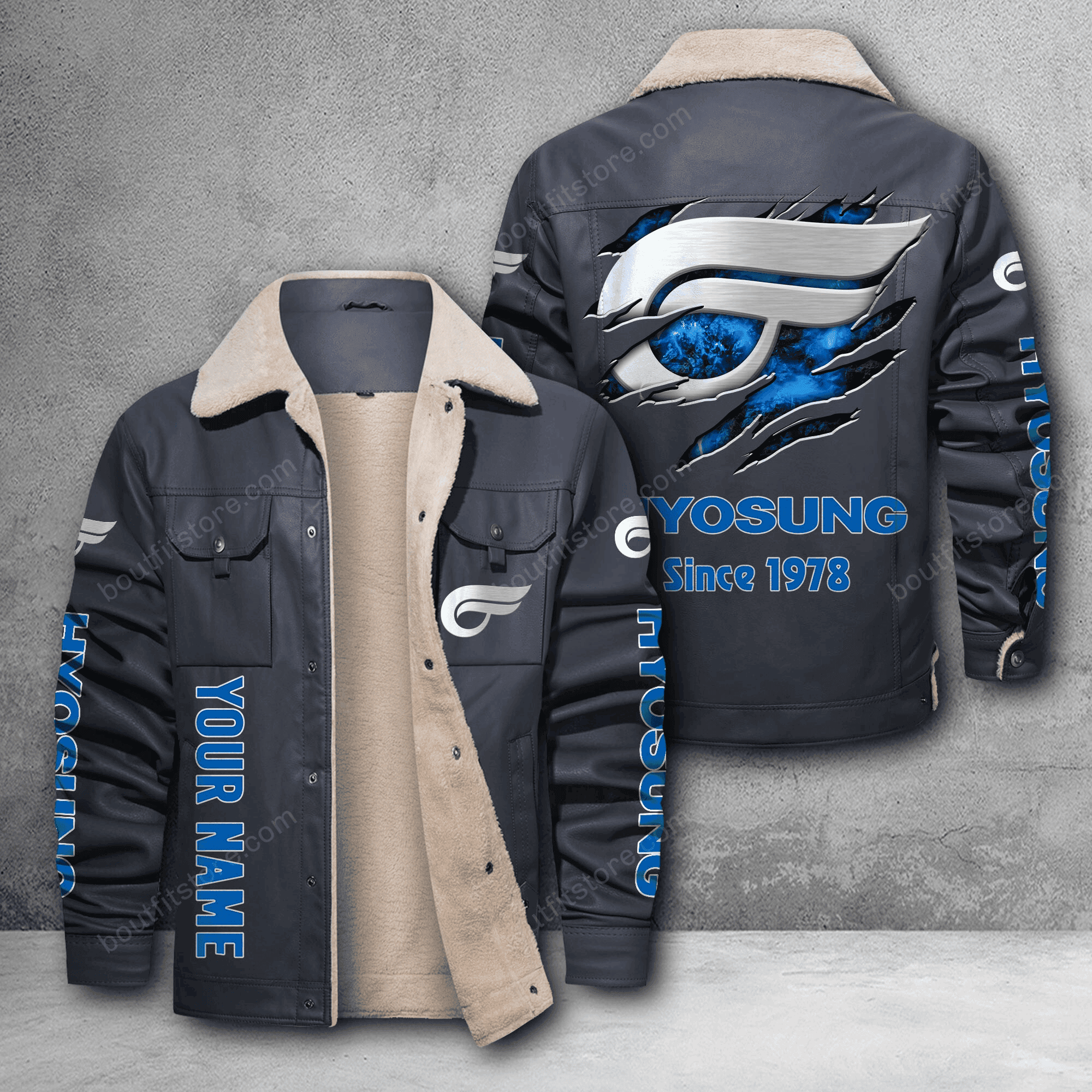 Hyosung DMH Custom Name Stand Collar Jacket - Amazinggiftbox