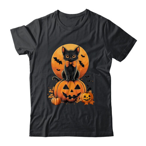 Retro Black Cat Pumpkin Halloween Costume Fall Autumn Season