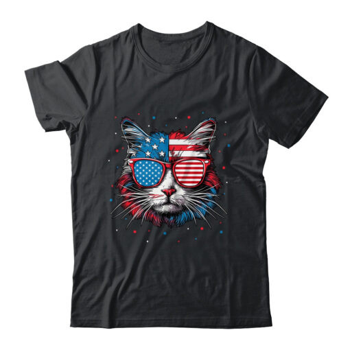 American Cat Sunglasses USA Flag 4th Of July Cat Graphic