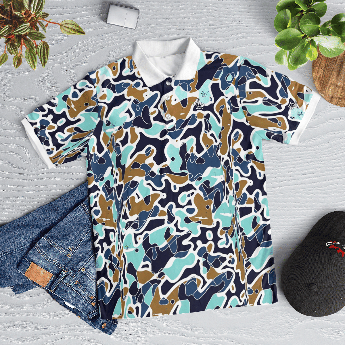 Cameron Smith Original Penguin Golf - Bunker Print, Black Iris