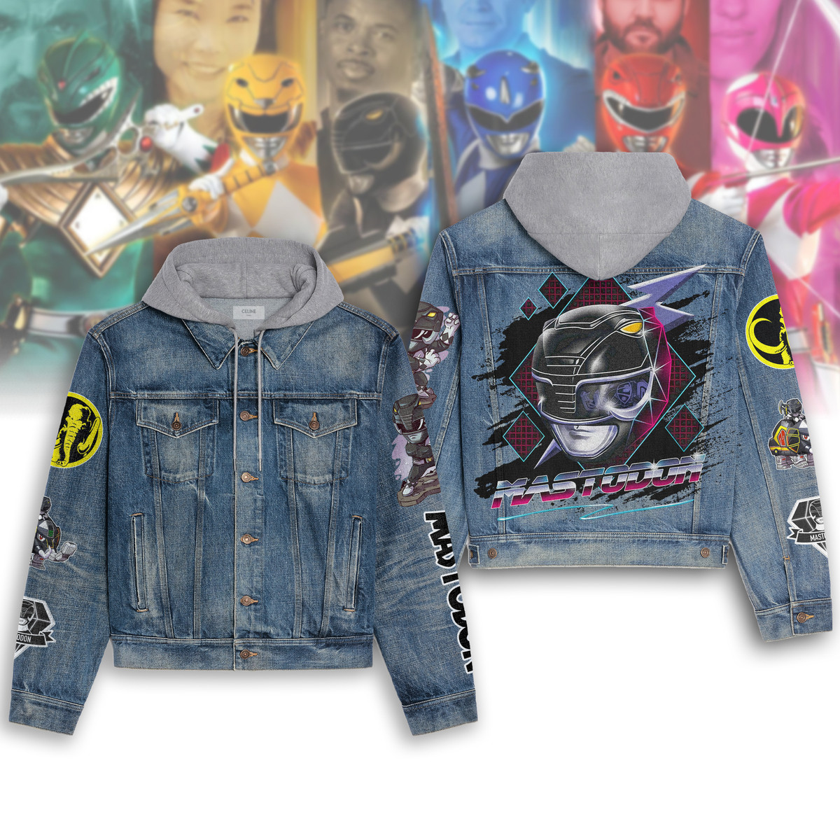 Power Ranger Track Jacket Power Ranger Hooded Denim Jacket Pa - Kapotan