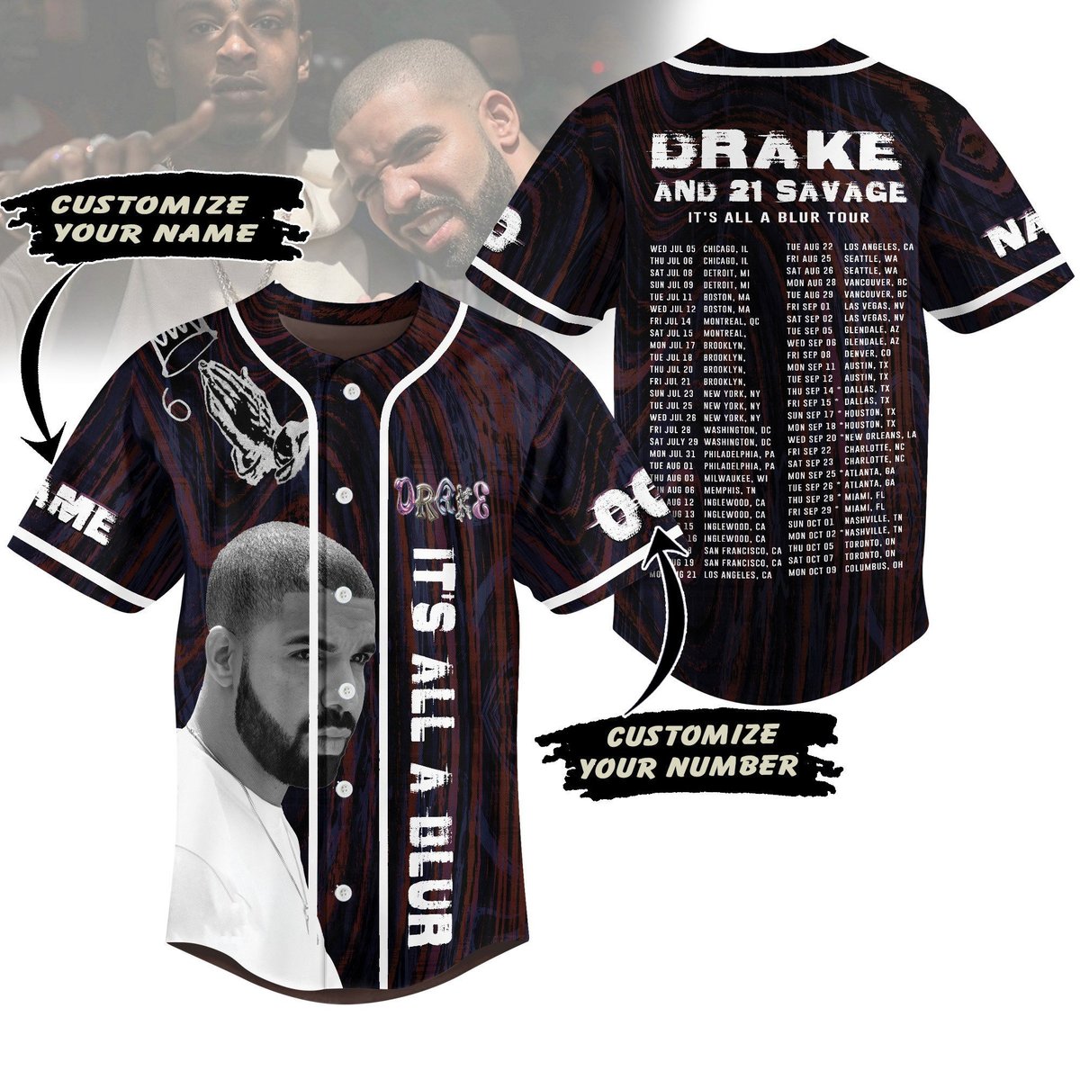 Drake Baseball Jersey For Fans